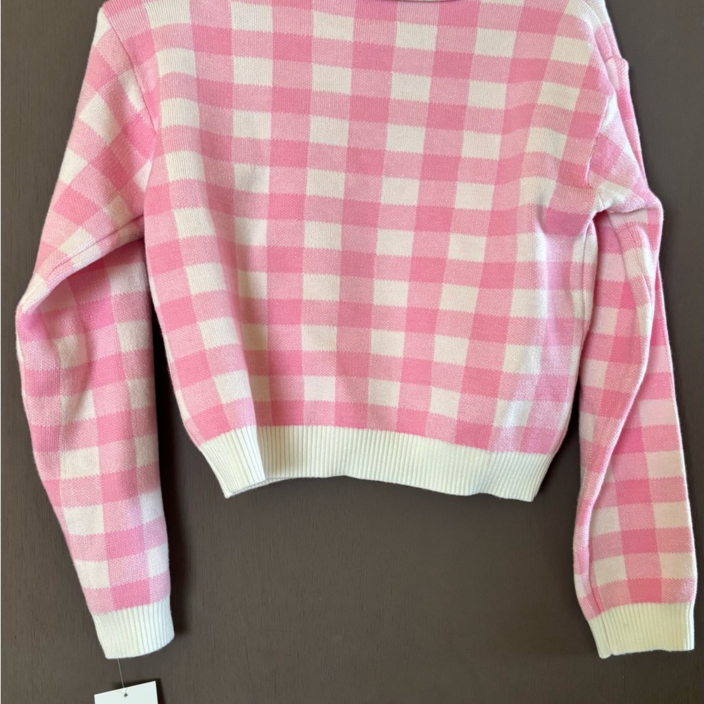 Pink Checkered Sweater - Picture 2 of 4